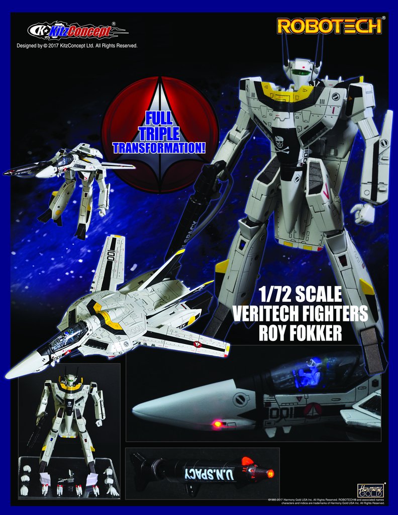 Macross Robotech: 1/72 VF-1S Roy Fokker Valkyrie Figure + Fast Pack &  T-Shirt – KITZCONCEPT