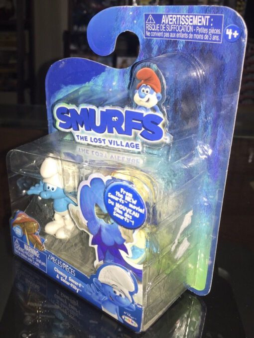 The Lost Village 2-pack Figure Set: CLUMSY SMURF & SMURFLILY Characters